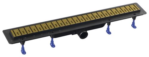 POLYSAN KLAVER GOLD sprchový kanálek s nerezovým roštem, superflow, DN50, 710x122x65 mm (73721GB)