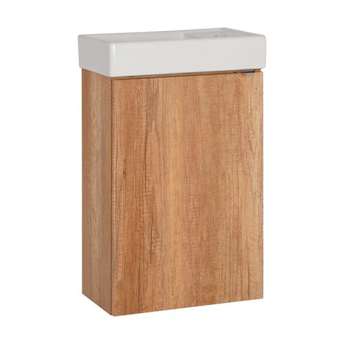 A-INTERIÉRY Koupelnová skříňka s keramickým umyvadlem Amanda C 40 P/L - dub country
