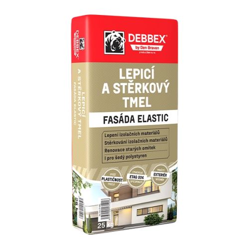 DEBBEX Lepicí a stěrkový tmel FASÁDA ELASTIC pytel 25 kg, šedá (57106EL)