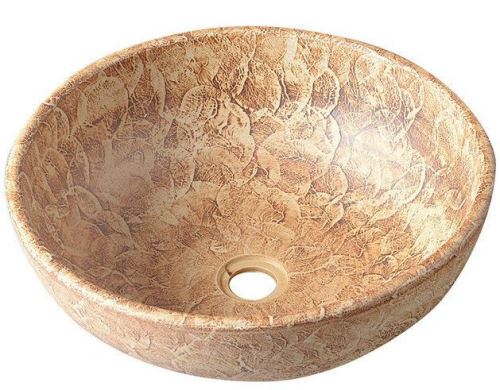 Sapho PRIORI keramické umyvadlo, průměr 42cm, hnědá se vzorem