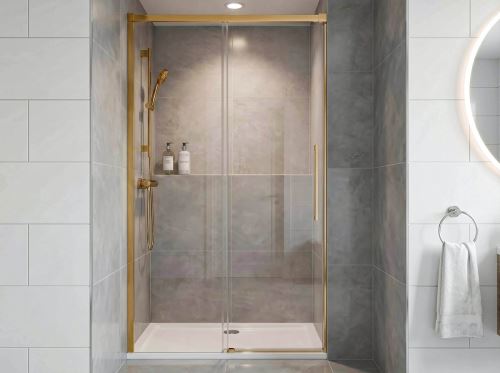 GELCO LUXOR GOLD MATT sprchové dveře 1400mm, čiré sklo (GU1214G)
