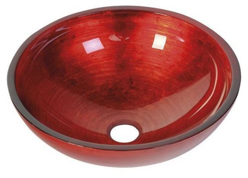 Sapho MURANO ROSSO IMPERO skleněné umyvadlo kulaté 40x14 cm, červená
