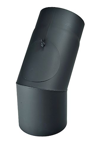 koleno kouřovodu 130/45° s čistícím otvorem, plech 1.5