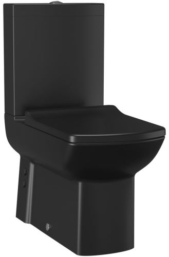 CREAVIT LARA WC kombi, spodní/zadní odpad, včetně splachovacího mechanismu, černá mat (LR360)