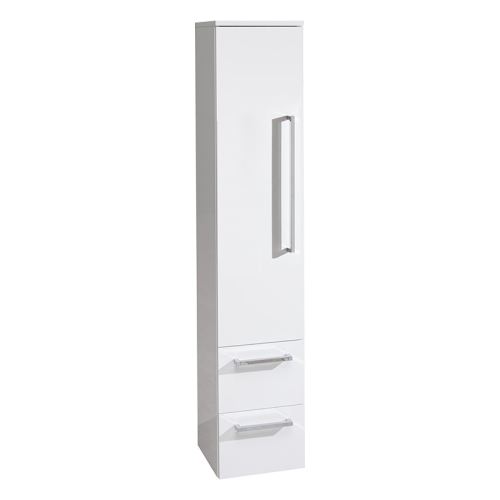 Mereo Koupelnová skříňka, vysoká, závěsná bez nožiček, levá, bílá/bílá (CN667)