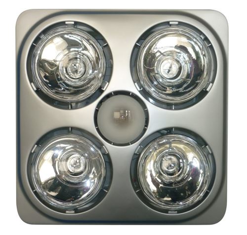 Sapho Stropní  koupelnový infrazářič s osvětlením a ventilátorem, 1240 W, stříbrná