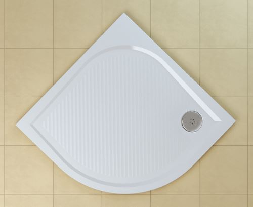 SANSWISS RONAL MARBLEMATE Sprchová vanička čtvrtkruhová 100×100 cm, bílá (WMR55100004)