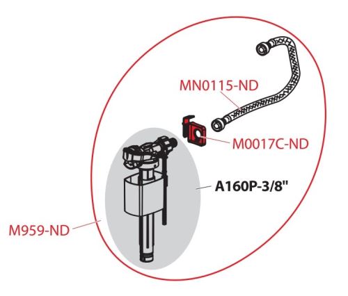 ALCADRAIN Sada pro výměnu napouštěcího ventilu a hadičky pro modul AM (M959-ND)