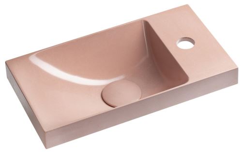 SAPHO AGOS betonové umývátko 40x22cm, levé/pravé, růžová lesk (AS40021)