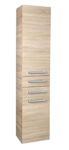 Aqualine VEGA skříňka vysoká s košem, 40x184x31 cm, dub platin