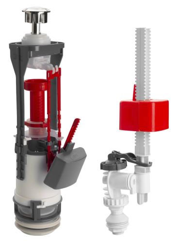 SAPHO Splachovací souprava s DUAL tlačítkem, spodní napouštění 1/2", chrom (SSUV25)