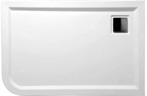 Polysan LUNETA sprchová vanička akrylátová, obdélník 100x80x4cm, pravá, bílá