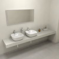 Sapho TAILOR rockstone deska 230x50 cm, provedení límce L Sapho TAILOR rockstone deska 230x50 cm, provedení límce L