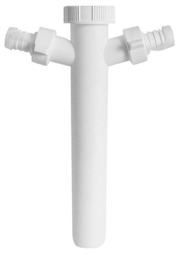 Bruckner Dřezová odtoková trubka 1"1/2, 2x pračková odbočka, odpad 40mm, bílá (155.136.0)