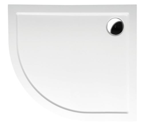Polysan RENA R sprchová vanička z litého mramoru, čtvrtkruh 90x80x4cm, R550, pravá, bílá