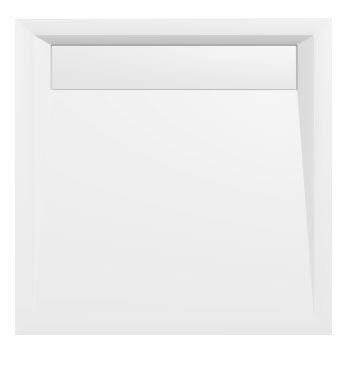 Polysan ARENA sprchová vanička z litého mramoru se záklopem, čtverec 90x90x4cm, bílá