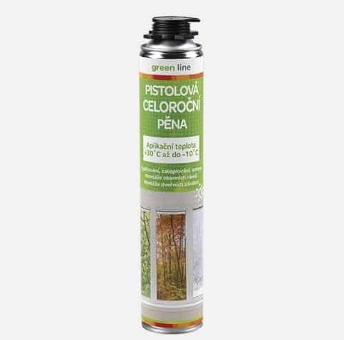 GREEN LINE Celoroční pistolová pěna 750ml, zelená (40324GR)