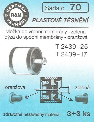 HARTMAN Sada plastového těsnění - vložka T2439-25 + dýza T2439-17 (0070)