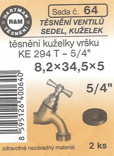 HARTMAN Sada těsnění kuželky vršku KE 294 T 5/4" - 8,2x34,5x5 (0064)