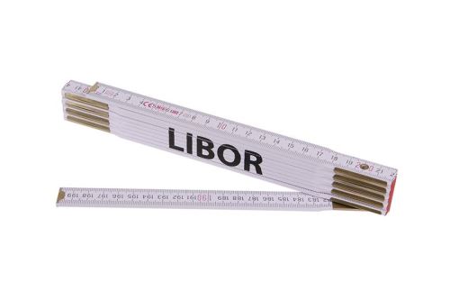 Metr skládací 2m LIBOR (PROFI,bílý,dřevo) (13435)