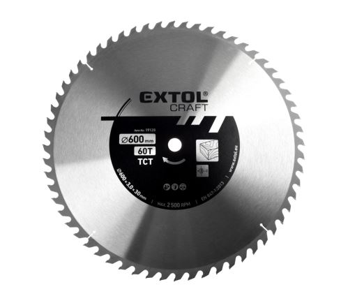 EXTOL CRAFT Kotouč pilový s SK plátky, 600x3,0x30mm, 60T