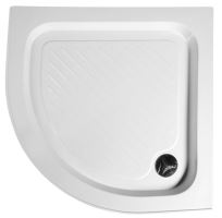 AQUALINE Sprchová samonosná vanička akrylátová, čtvrtkruh 90x90x15 cm (BTTR90)