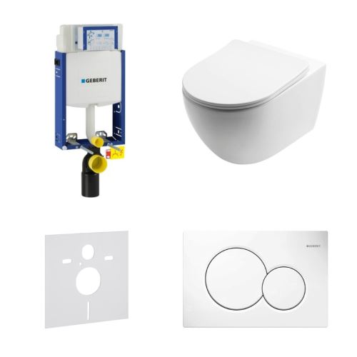 AKČNÍ SET 5v1 Geberit Kombifix ECO 110.302.00.5 + WC mísa INVENA FLOWO, bílá