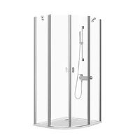 RAVAK Sprchový kout CHROME CRV1 100 Satin+Transparent (1QVA0U01Z1) (1)