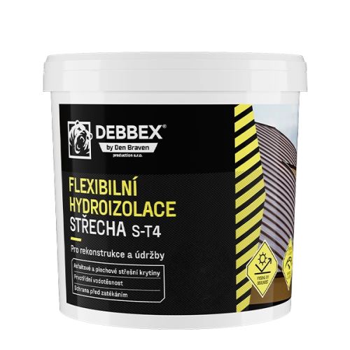 DEBBEX Flexibilní hydroizolace STŘECHA S-T4 kbelík 5 kg, černá (CH00383)