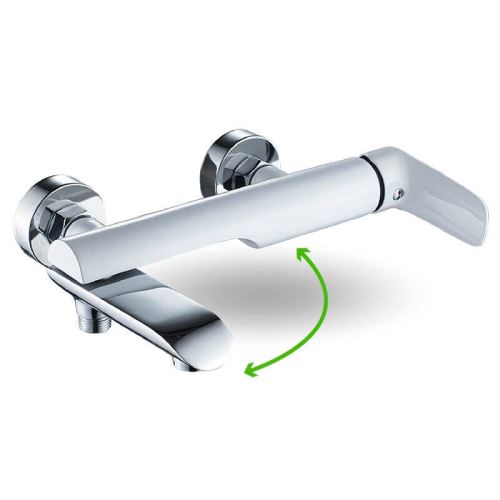 LAVEO Vanová baterie ALEA, chrom/bílá (BLE61FD)