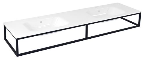 SAPHO SKA konzole pod umyvadlo/desku 180x22x51cm, černá mat (SKA880)