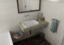 Sapho TAILOR rockstone deska 90x50 cm, provedení límce L (1)