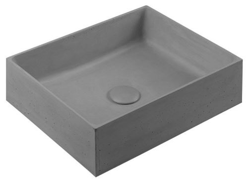 Sapho FORMIGO betonové umyvadlo, 47,5x13x36,5 cm, šedá