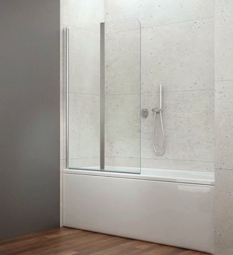 Aqualine WILA vanová zástěna 900x1400 mm skládací, chrom, čiré sklo