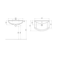 AQUALINE ZERO 65 nábytkové umyvadlo 65x46cm (6065) (3)