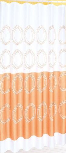 Aqualine Závěs 180x180cm, 100% polyester, bílá/oranžová