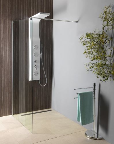 Aqualine WALK-IN zástěna jednodílná k instalaci na zeď, 1100x1900 mm, sklo čiré