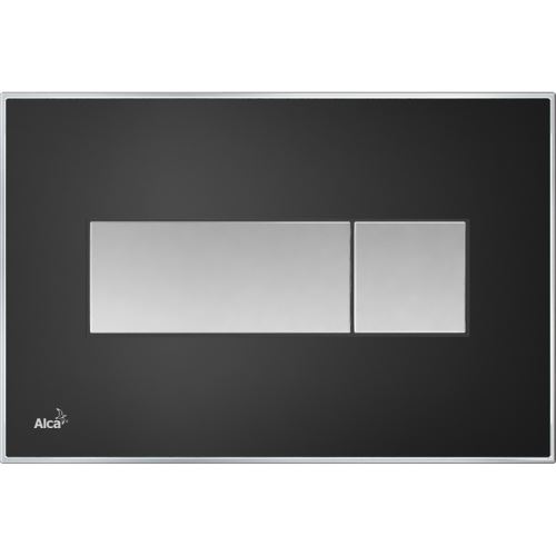 ALCAPLAST Ovládací tlačítko pro předstěnové instalační systémy s vloženou barevnou deskou, černá-lesk (M1374)