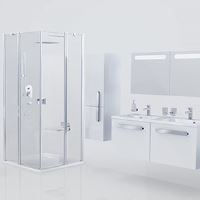 RAVAK Sprchové dveře CHROME CSD1 90 satin+Transparent (0QV70U00Z1) (2)