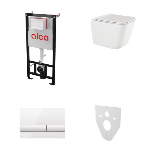 AKČNÍ SET 5v1 Alcadrain Sádromodul AM101/1120 + WC mísa INVENA PAROS