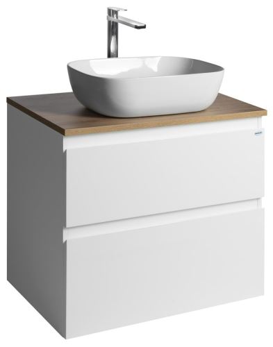 AQUALINE ALTAIR skříňka s deskou 68 cm, bílá/dub emporio (AI270-02)