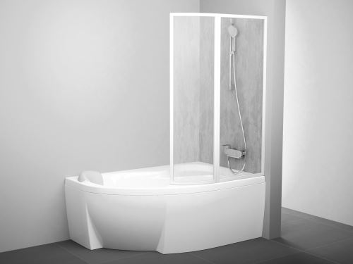 RAVAK Vanová zástěna VSK2 Rosa 160 P White/Rain (76P9010041)