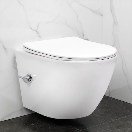 REA Závěsná WC mísa CARLO LUX Rimless s funkcí bidetu (REA-C9701)