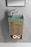 SAPHO PICCOLINO betonové umývátko 30,8x10x17cm, baterie vlevo, zelená (PK30023) (8)