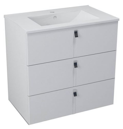 Sapho MITRA umyvadlová skříňka, 3 zásuvky, 74,5x70x45,2 cm, bílá