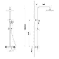 Sapho SOLARIS sprchový sloup s termostatickou baterií, černá/zlatá (WD139G) (5)