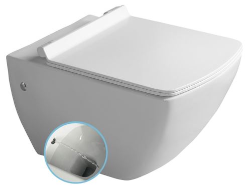 Isvea PURITY WC závěsné s bidetovou sprškou 35x55,5cm, bílá