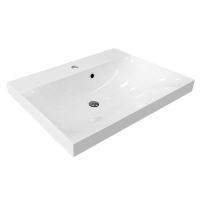 Mereo Opto, koupelnová skříňka, umyvadlo z litého mramoru, dub, 2 zásuvky, 610x580x458 mm (CN920M) (1)