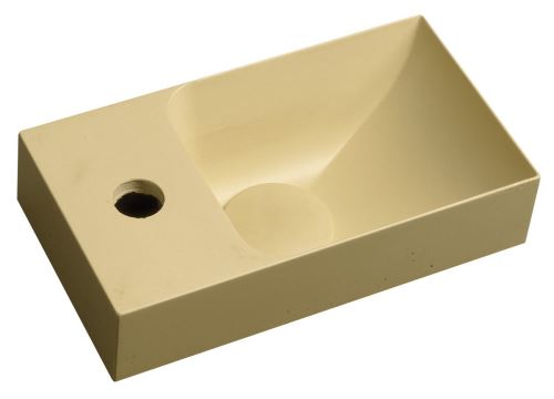 SAPHO PICCOLINO betonové umývátko 30,8x10x17cm, baterie vlevo, žlutá (PK30022)