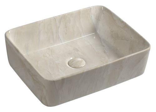 Sapho DALMA keramické umyvadlo 48x38x13 cm, hranaté, marfil